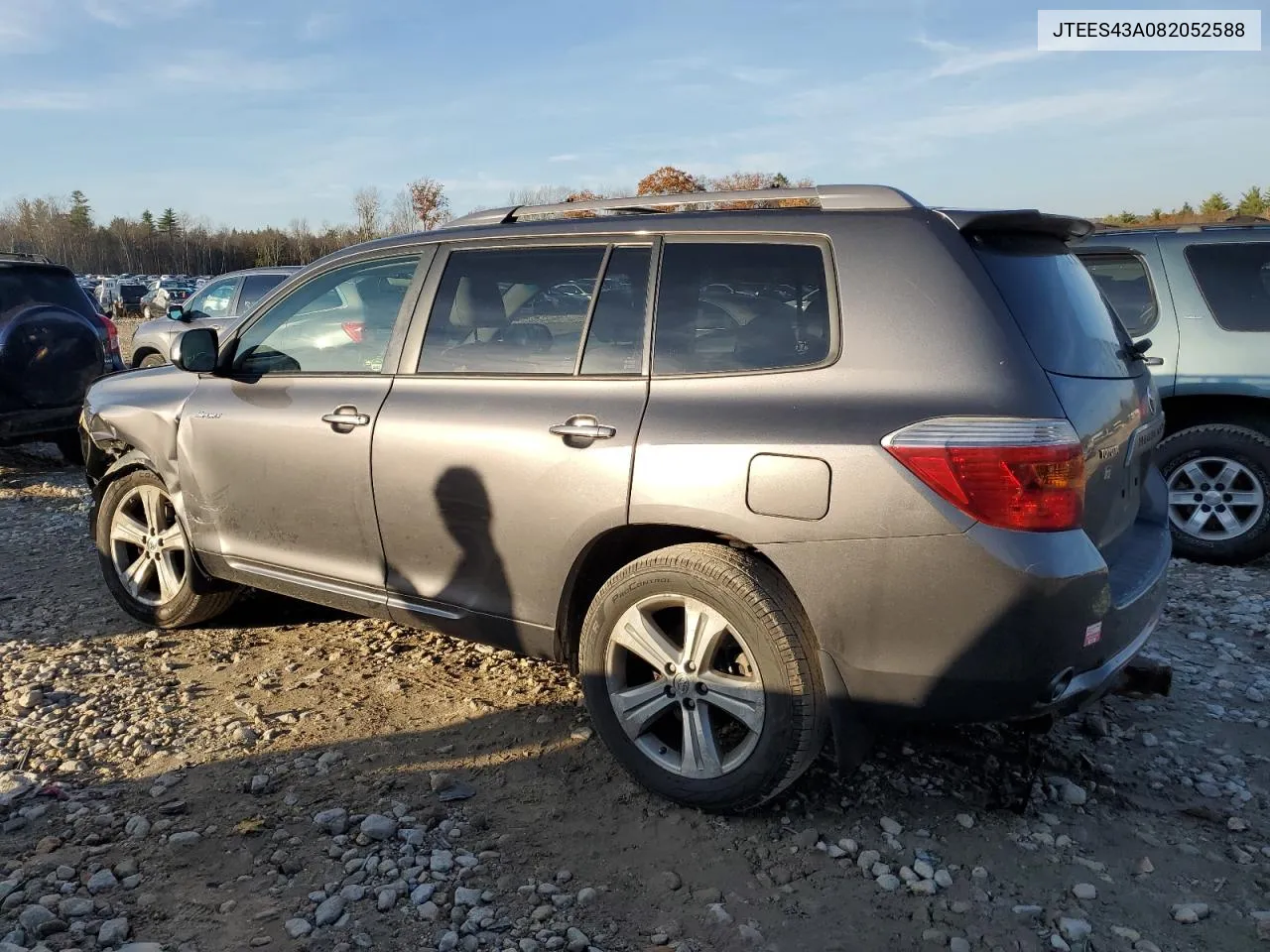 2008 Toyota Highlander Sport VIN: JTEES43A082052588 Lot: 78829844