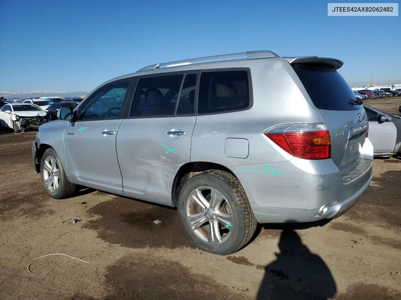 2008 Toyota Highlander Limited VIN: JTEES42AX82062482 Lot: 79378294