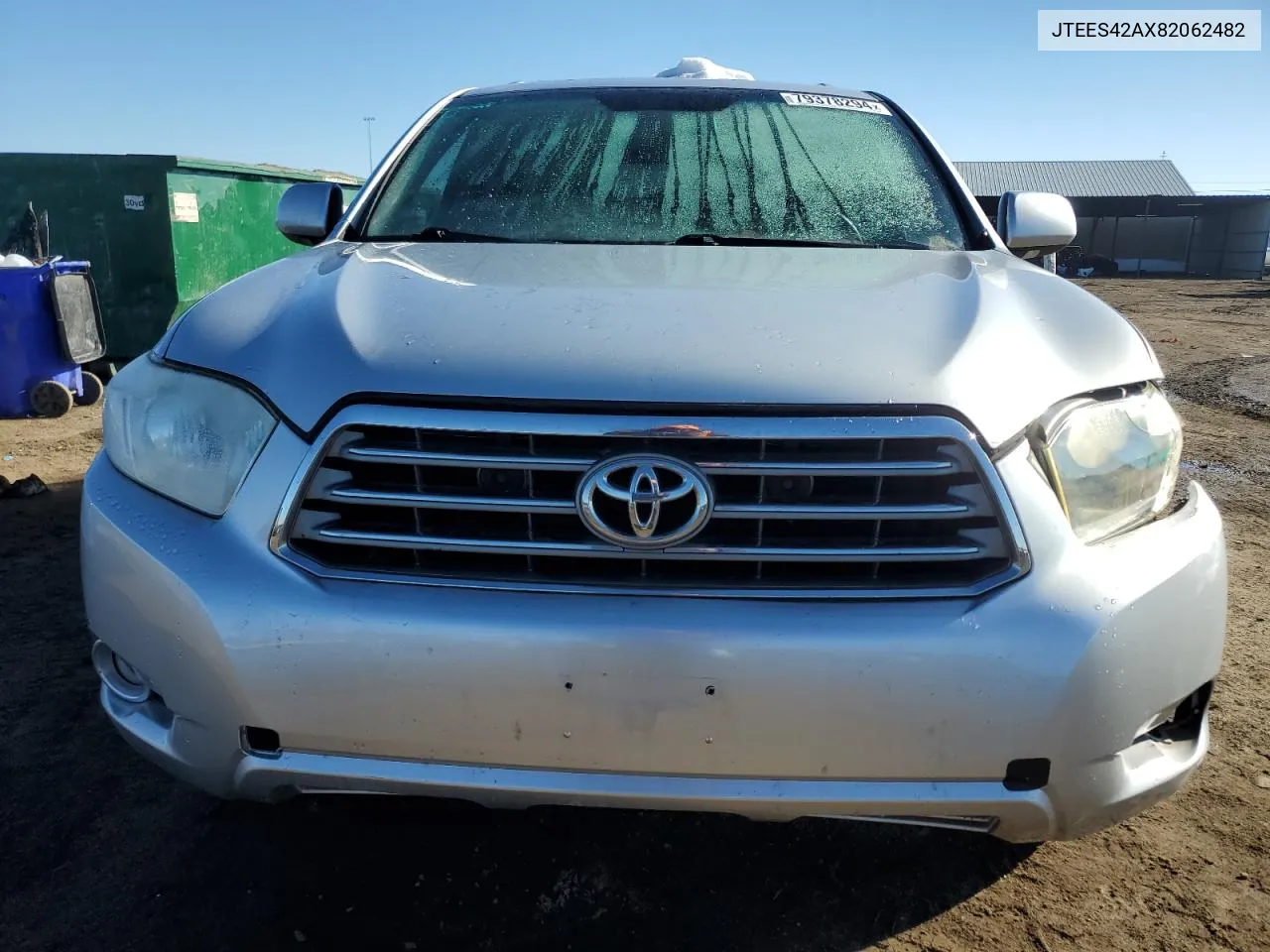 2008 Toyota Highlander Limited VIN: JTEES42AX82062482 Lot: 79378294