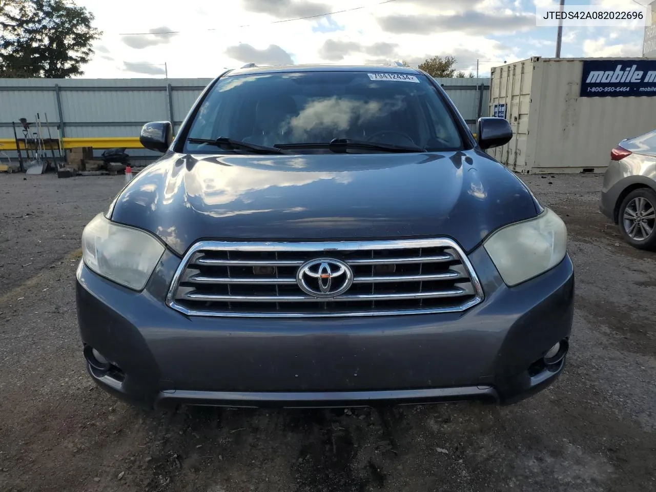 2008 Toyota Highlander Limited VIN: JTEDS42A082022696 Lot: 79412434