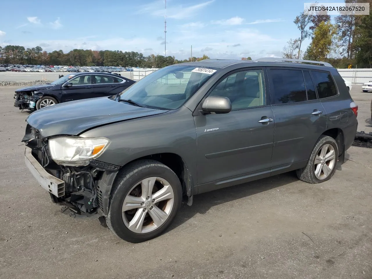 2008 Toyota Highlander Limited VIN: JTEDS42A182067520 Lot: 79501414