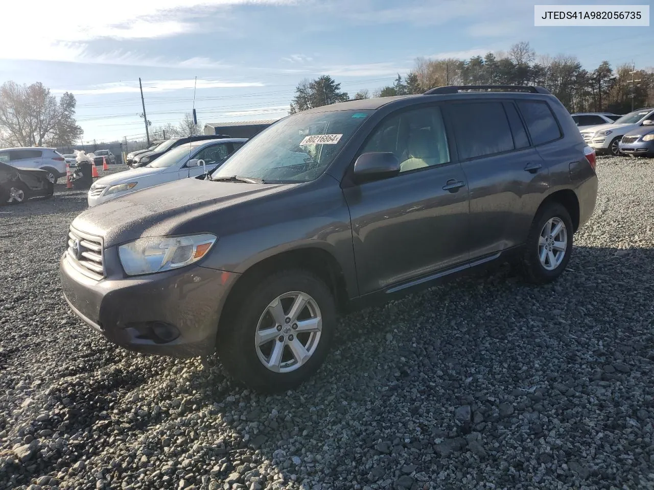 2008 Toyota Highlander VIN: JTEDS41A982056735 Lot: 80216864