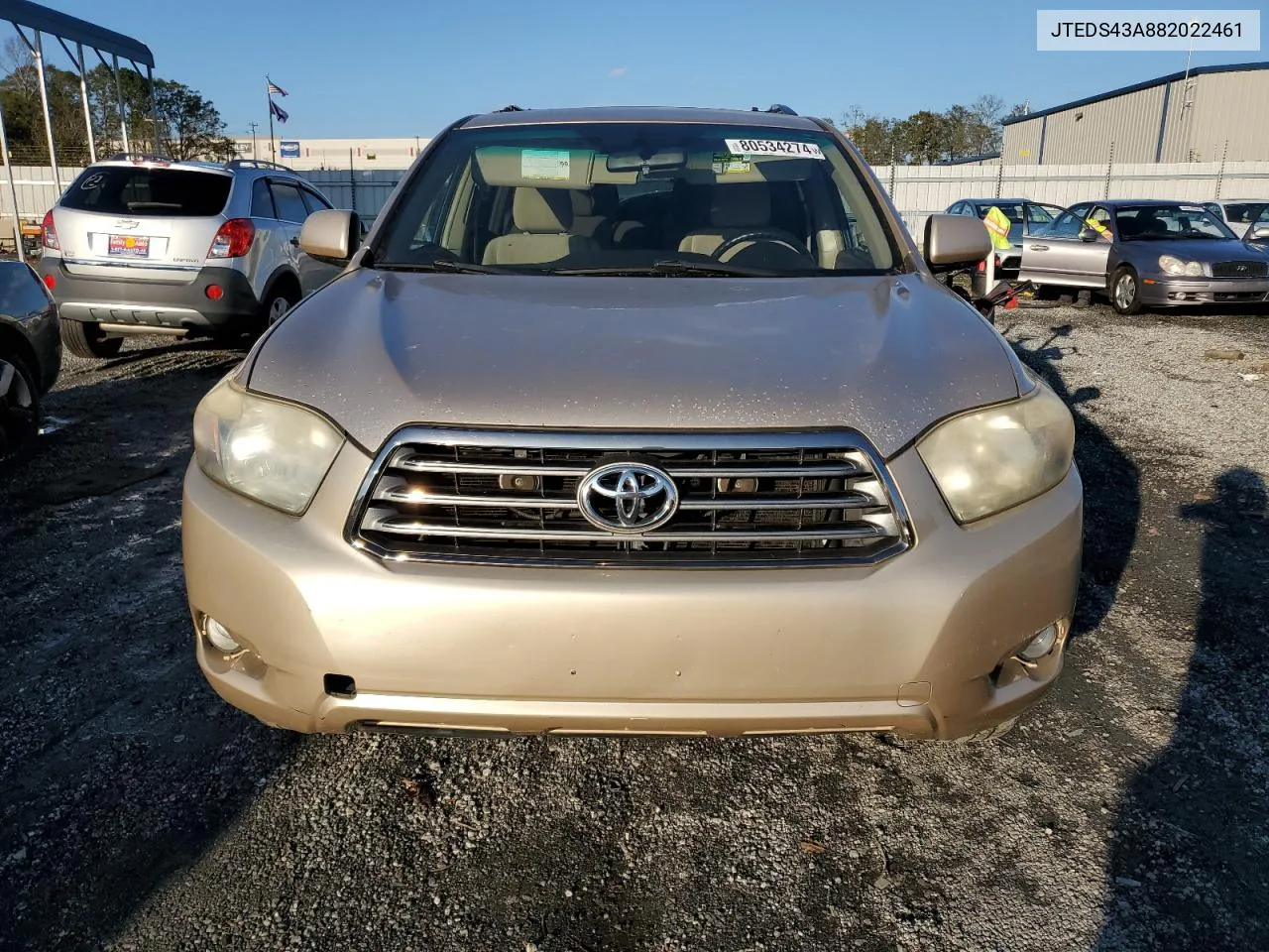 2008 Toyota Highlander Sport VIN: JTEDS43A882022461 Lot: 80534274