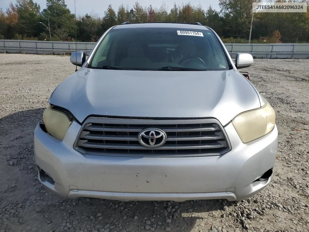 2008 Toyota Highlander VIN: JTEES41A682096324 Lot: 80951154