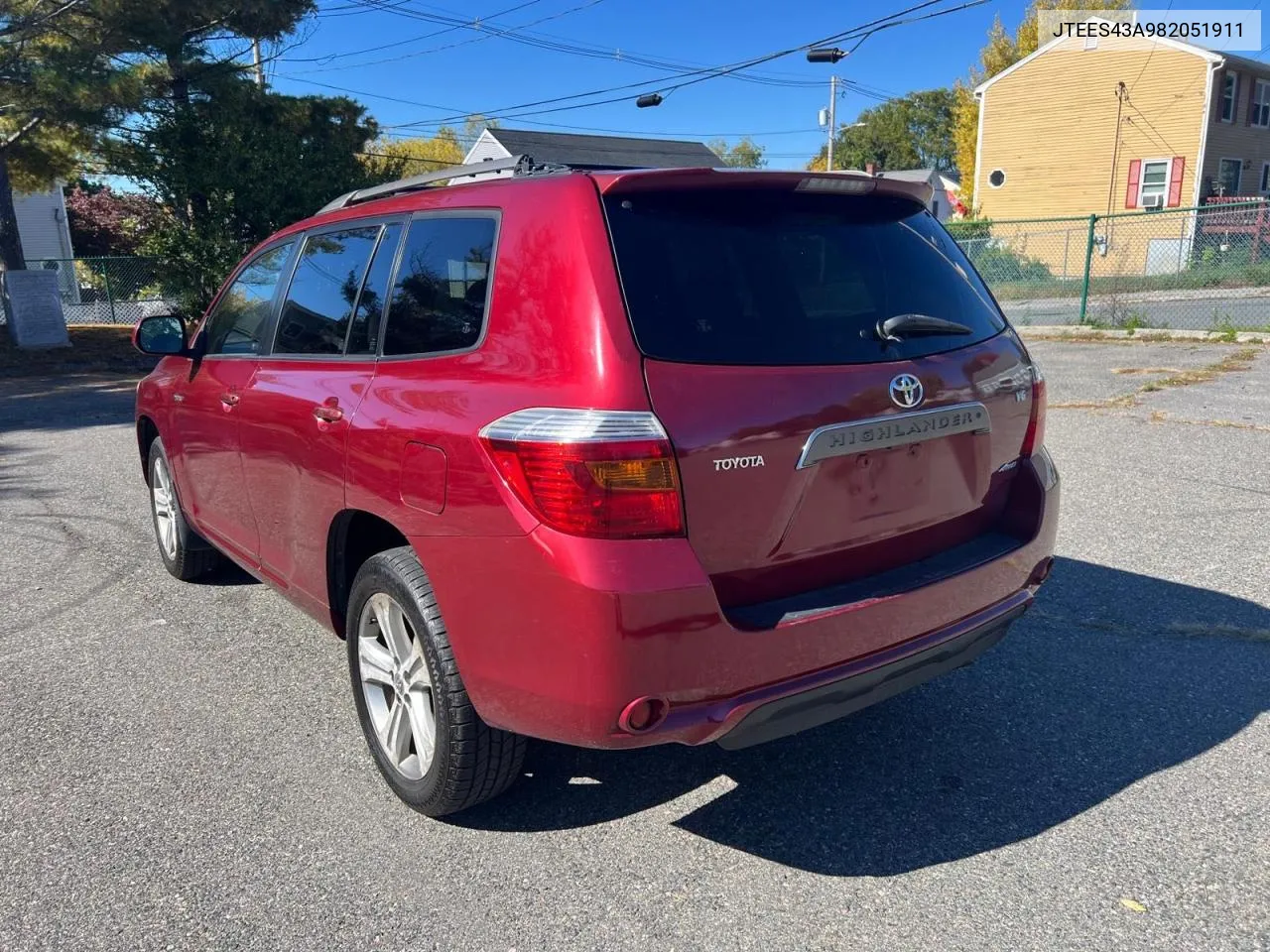 2008 Toyota Highlander Sport VIN: JTEES43A982051911 Lot: 80980884