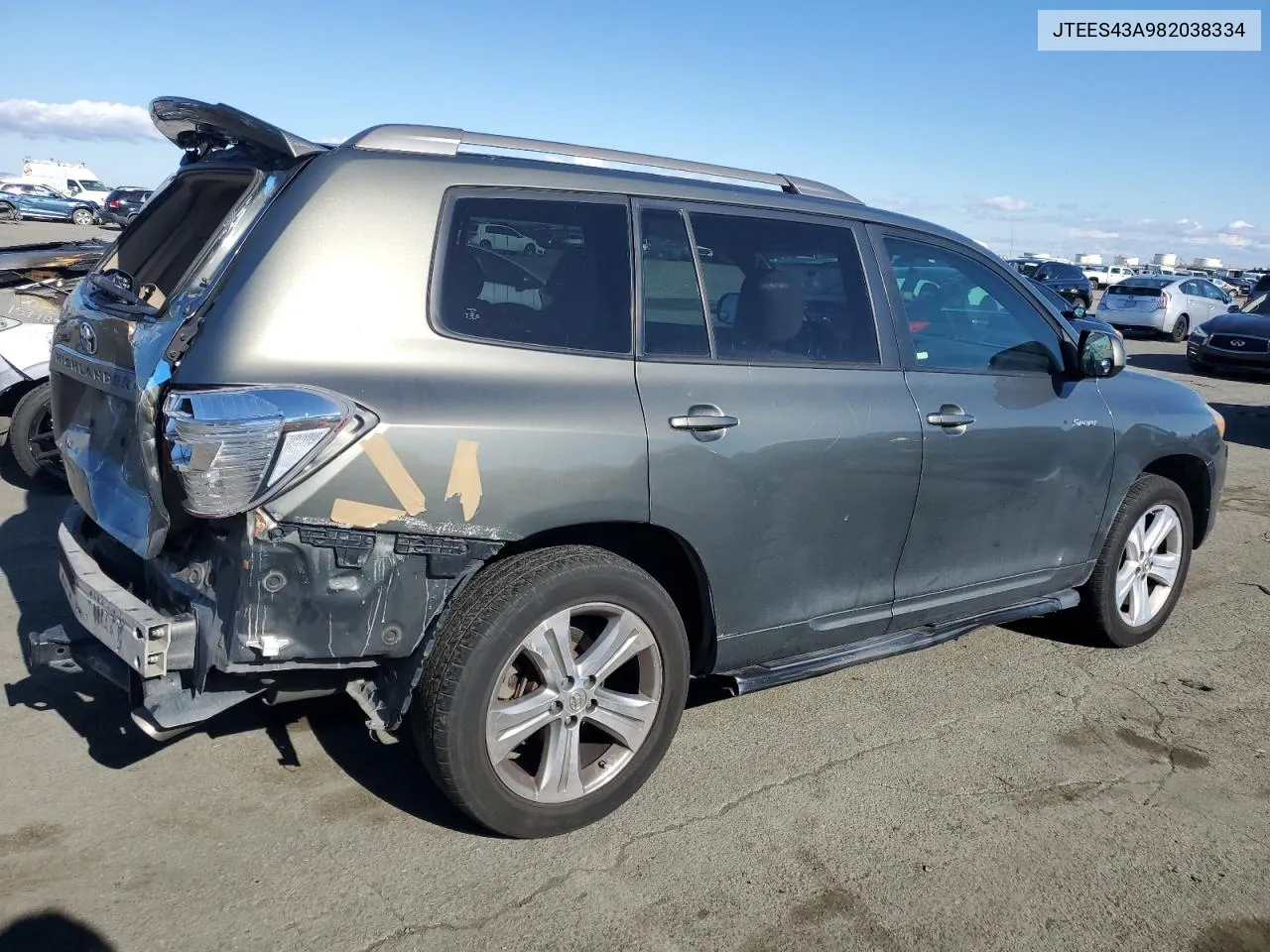 2008 Toyota Highlander Sport VIN: JTEES43A982038334 Lot: 81000204