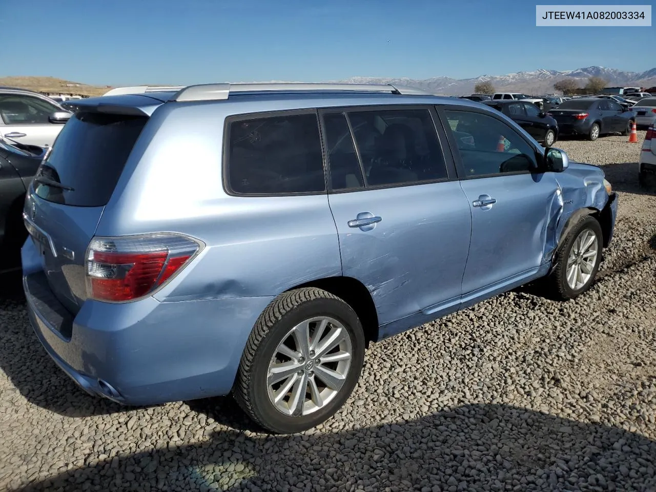 2008 Toyota Highlander Hybrid VIN: JTEEW41A082003334 Lot: 81345814