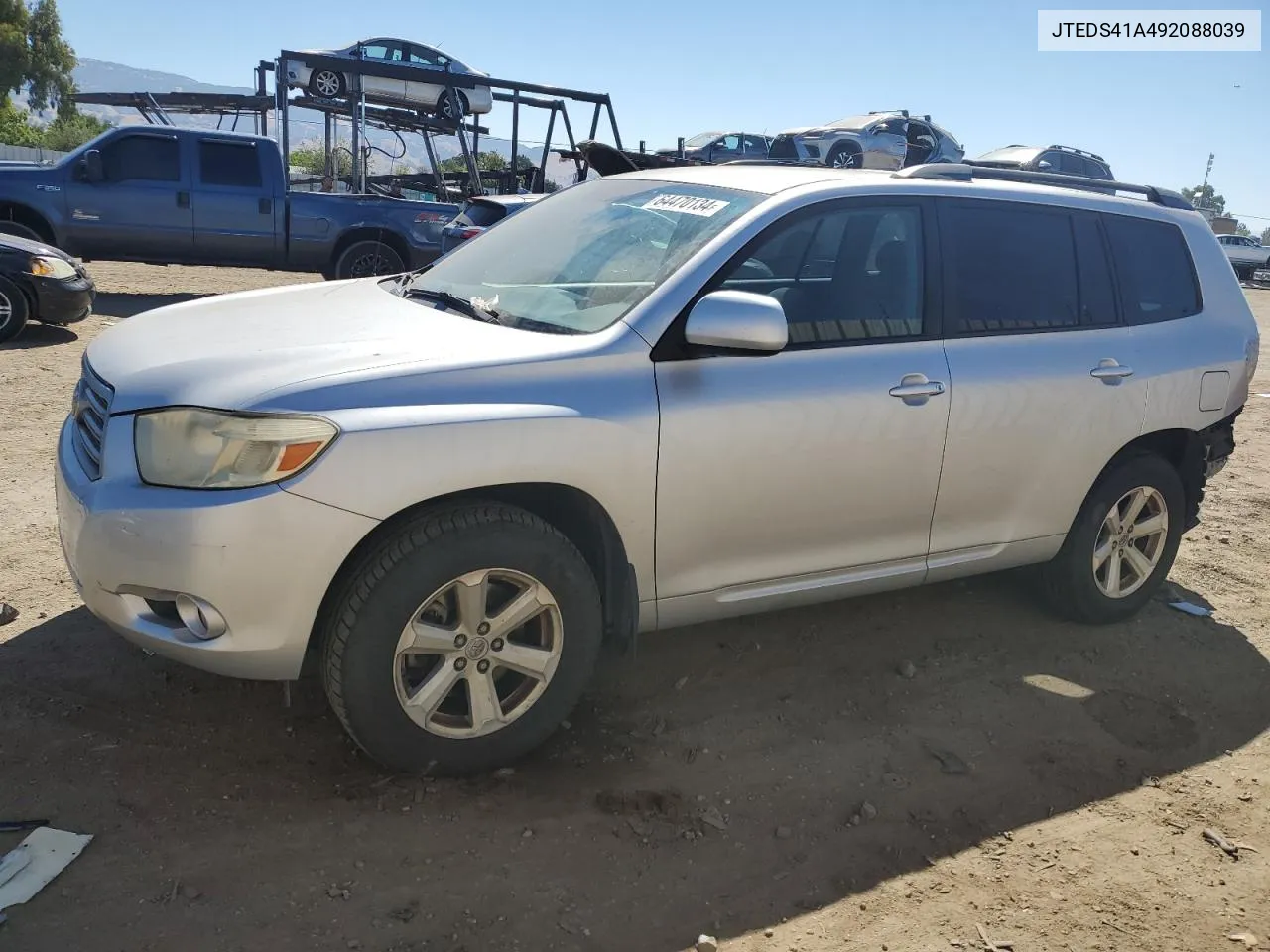 2009 Toyota Highlander VIN: JTEDS41A492088039 Lot: 64470134