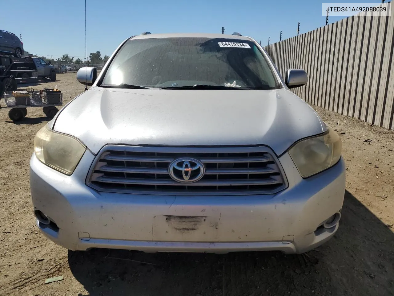 2009 Toyota Highlander VIN: JTEDS41A492088039 Lot: 64470134