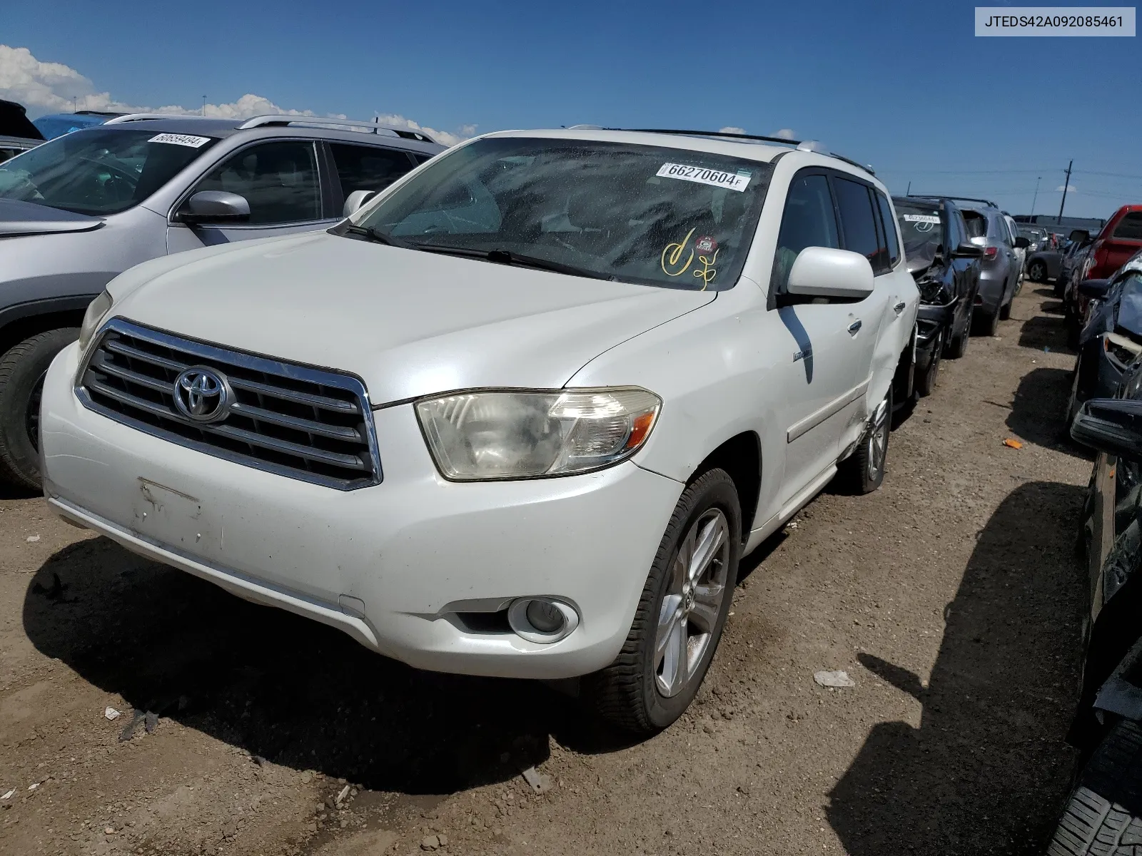 2009 Toyota Highlander Limited VIN: JTEDS42A092085461 Lot: 66270604