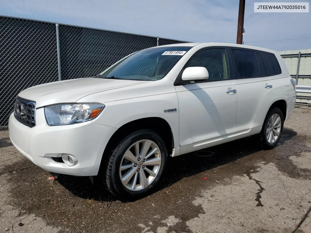 2009 Toyota Highlander Hybrid Limited VIN: JTEEW44A792035016 Lot: 67861954