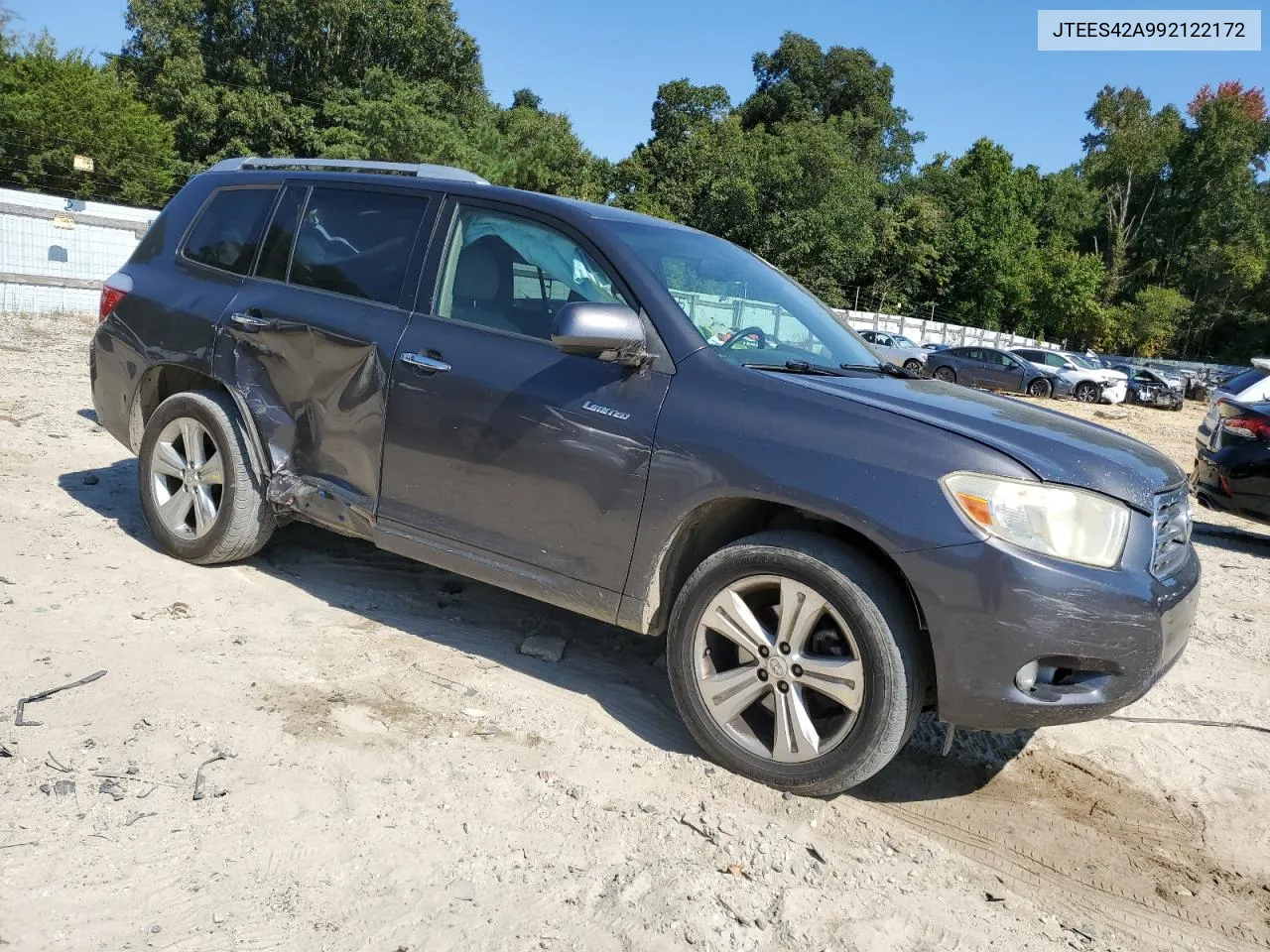 2009 Toyota Highlander Limited VIN: JTEES42A992122172 Lot: 70435734