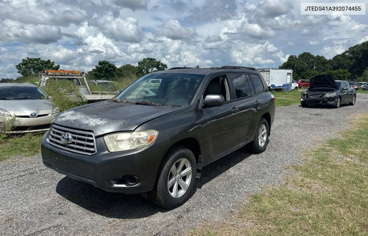 2009 Toyota Highlander VIN: JTEDS41A392074455 Lot: 70511144