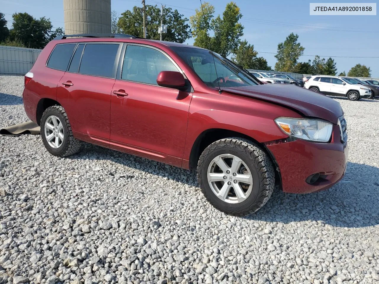 2009 Toyota Highlander VIN: JTEDA41A892001858 Lot: 71050734