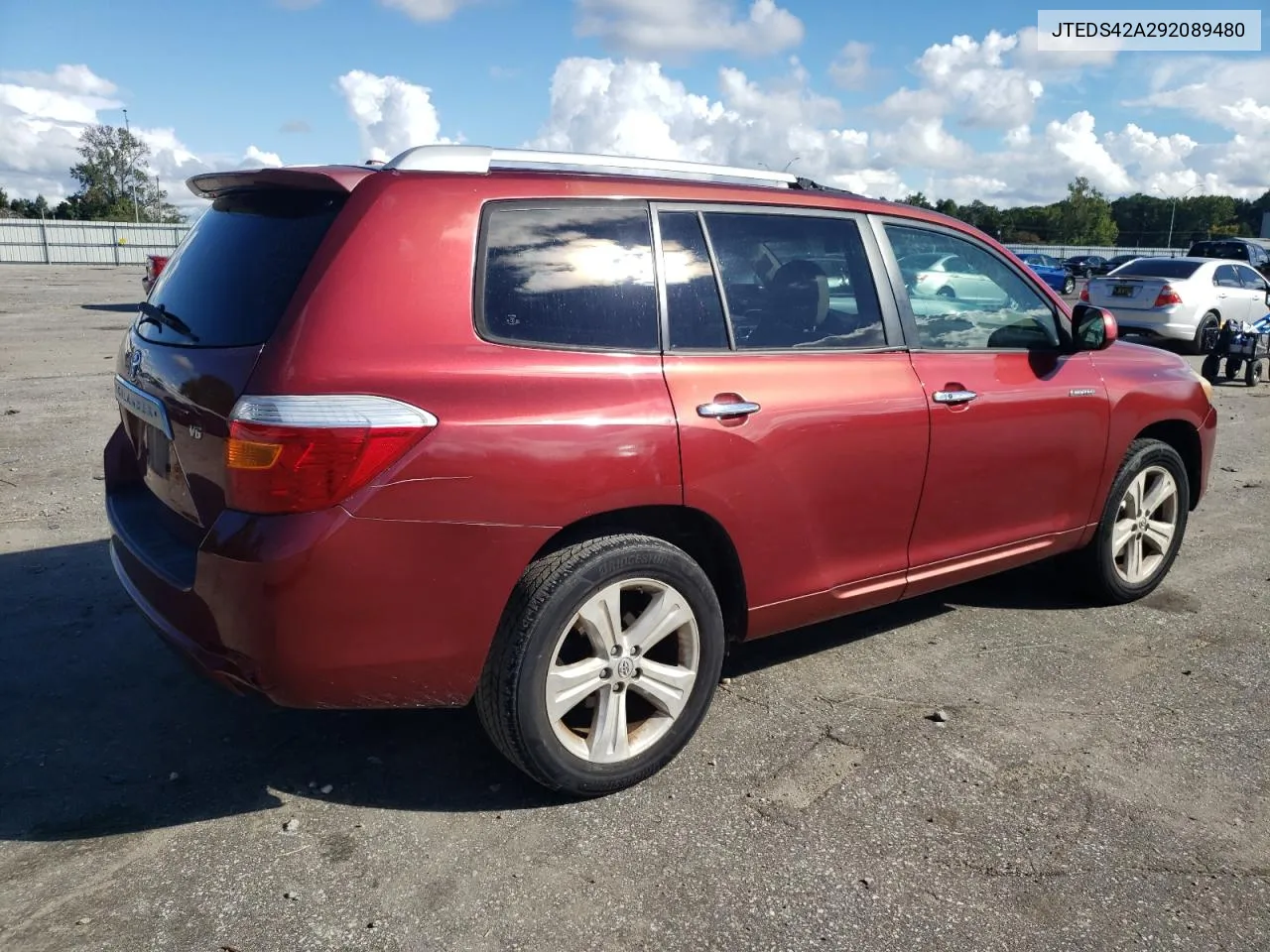 2009 Toyota Highlander Limited VIN: JTEDS42A292089480 Lot: 71930994