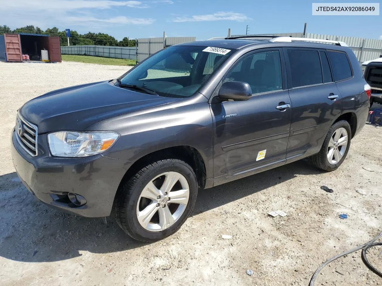 2009 Toyota Highlander Limited VIN: JTEDS42AX92086049 Lot: 71989314