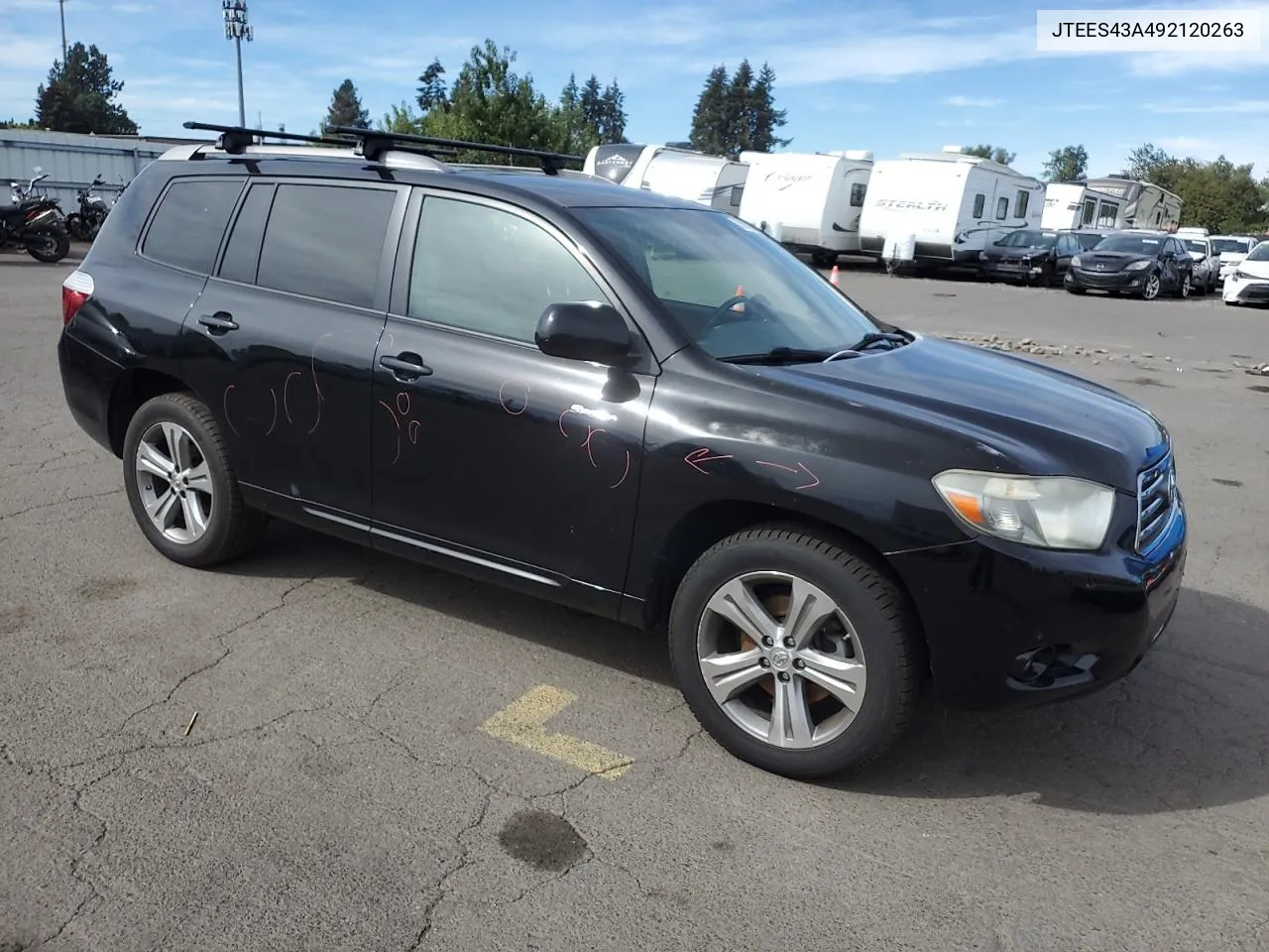 2009 Toyota Highlander Sport VIN: JTEES43A492120263 Lot: 72087634