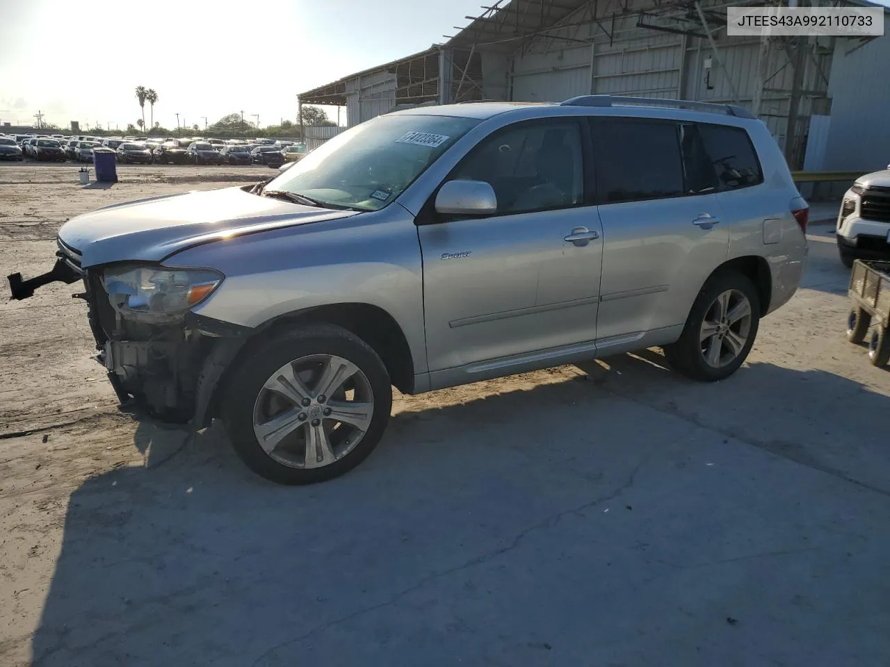 2009 Toyota Highlander Sport VIN: JTEES43A992110733 Lot: 74123364