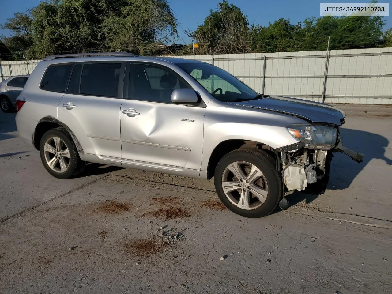 2009 Toyota Highlander Sport VIN: JTEES43A992110733 Lot: 74123364