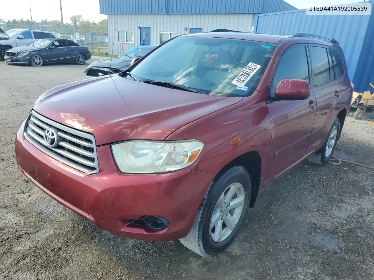 2009 Toyota Highlander VIN: JTEDA41A192005539 Lot: 74671814