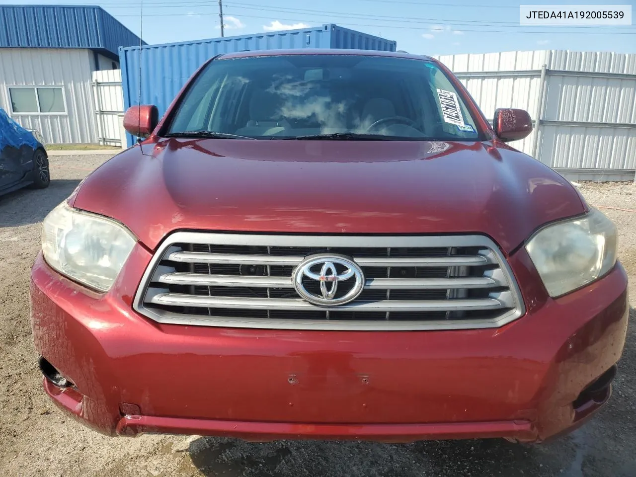 2009 Toyota Highlander VIN: JTEDA41A192005539 Lot: 74671814