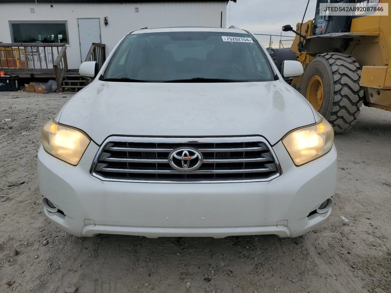 2009 Toyota Highlander Limited VIN: JTEDS42A892087846 Lot: 75202154