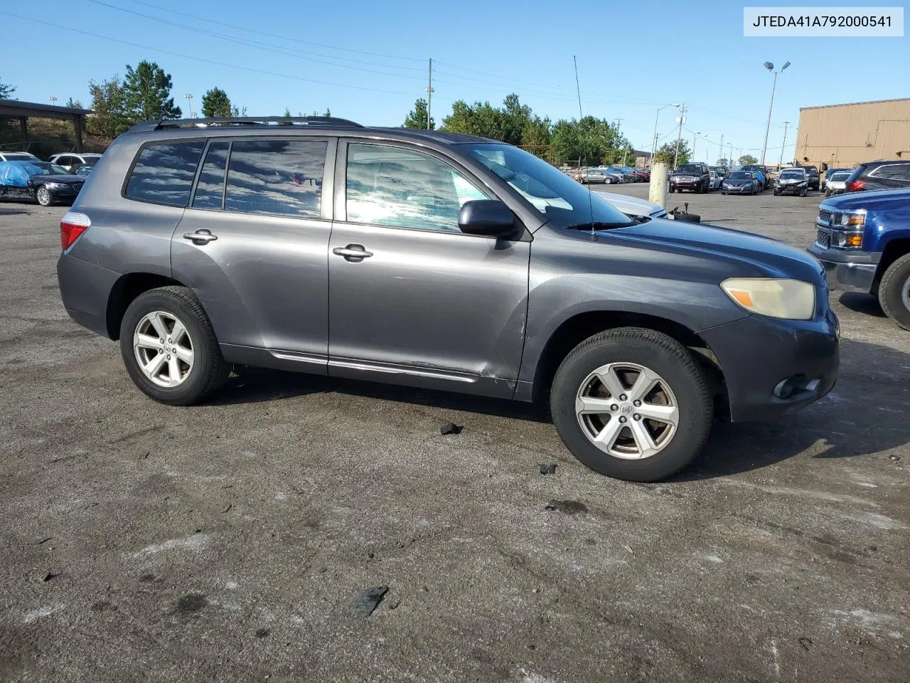 2009 Toyota Highlander VIN: JTEDA41A792000541 Lot: 75711754