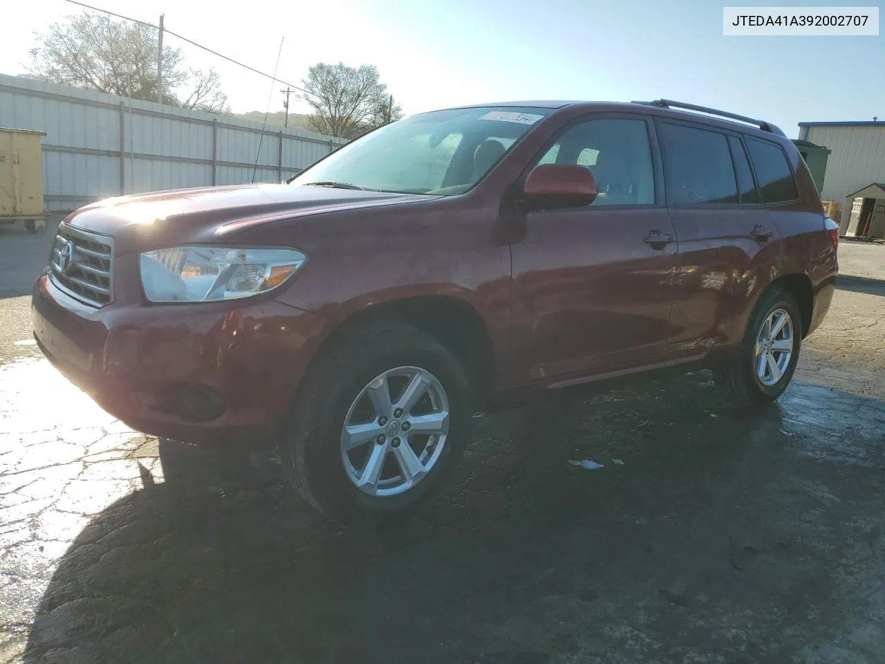 2009 Toyota Highlander VIN: JTEDA41A392002707 Lot: 76501534