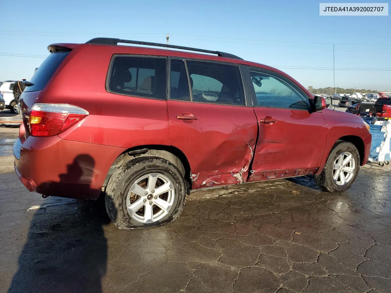 2009 Toyota Highlander VIN: JTEDA41A392002707 Lot: 76501534