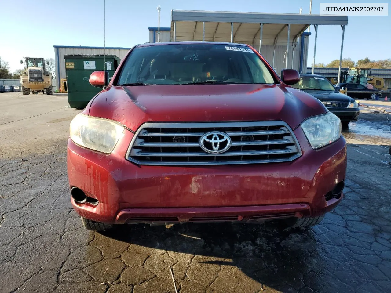 2009 Toyota Highlander VIN: JTEDA41A392002707 Lot: 76501534