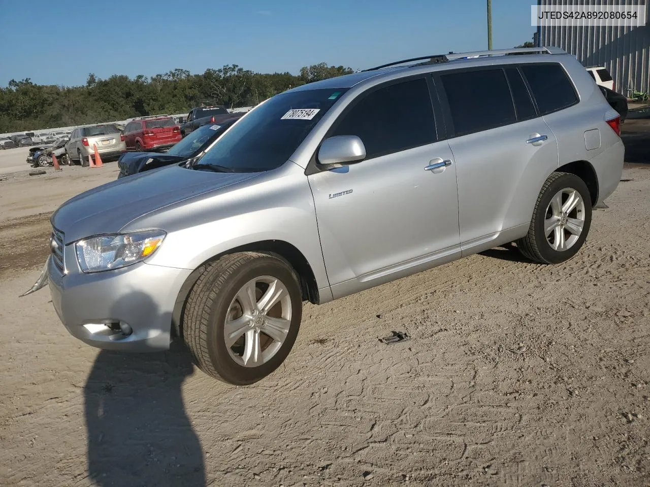 2009 Toyota Highlander Limited VIN: JTEDS42A892080654 Lot: 78075194