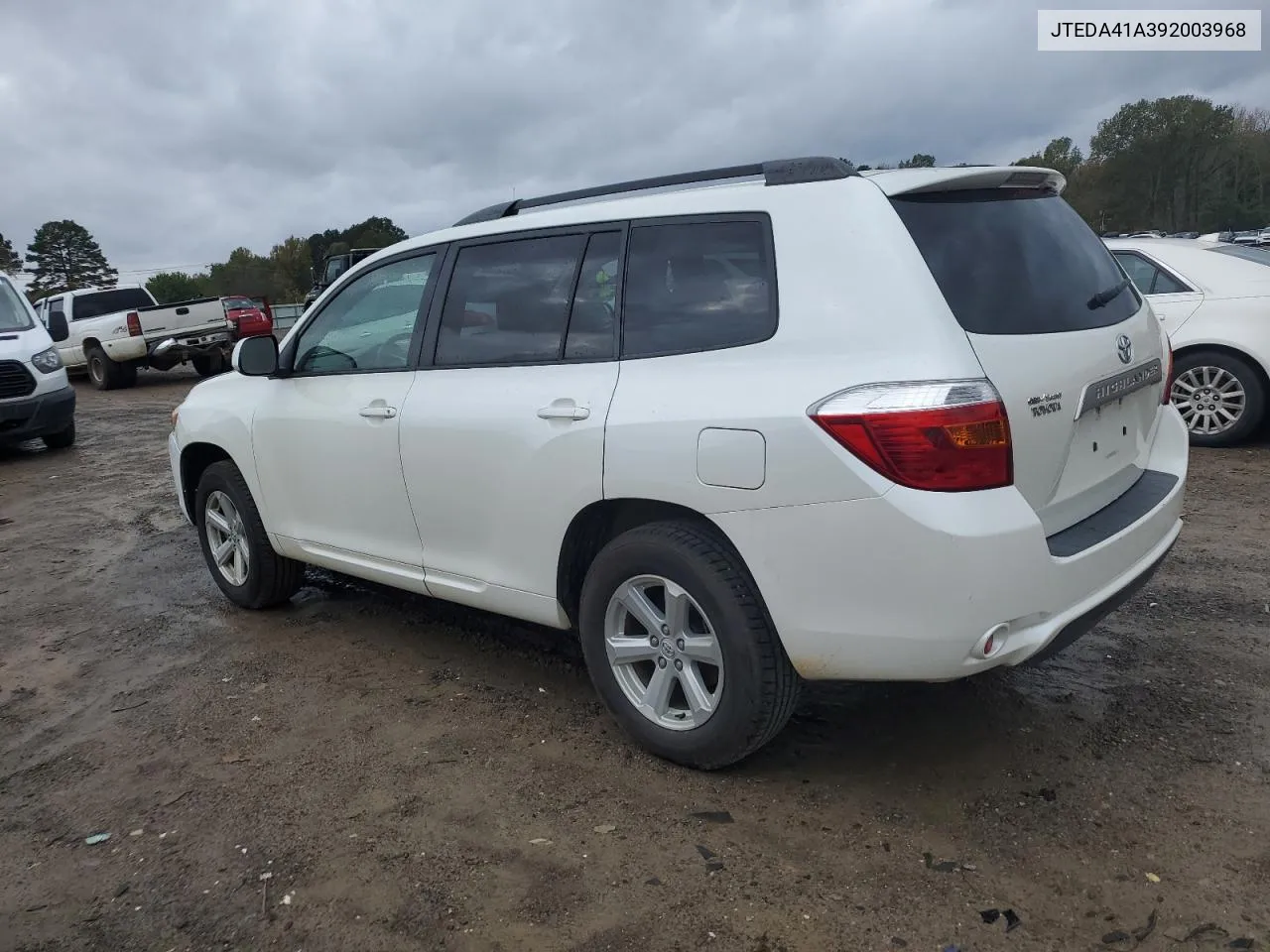 2009 Toyota Highlander VIN: JTEDA41A392003968 Lot: 79063294