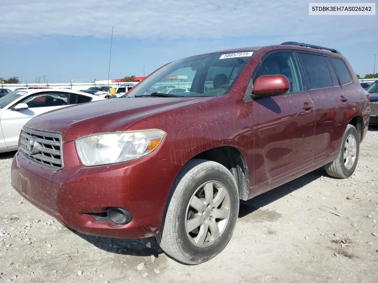 2010 Toyota Highlander VIN: 5TDBK3EH7AS026242 Lot: 58857514