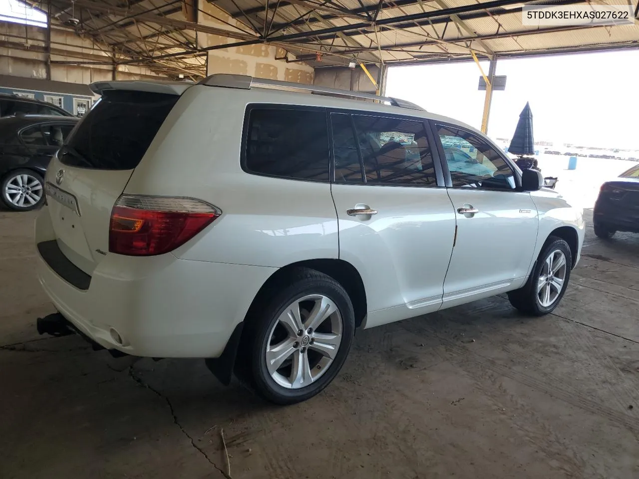 5TDDK3EHXAS027622 2010 Toyota Highlander Limited