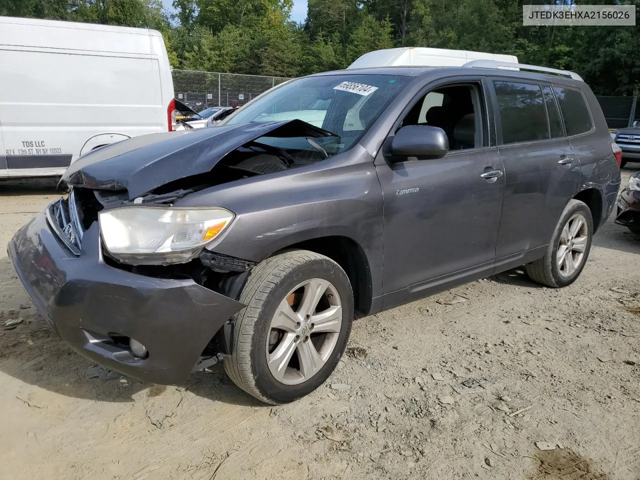 2010 Toyota Highlander Limited VIN: JTEDK3EHXA2156026 Lot: 69856104