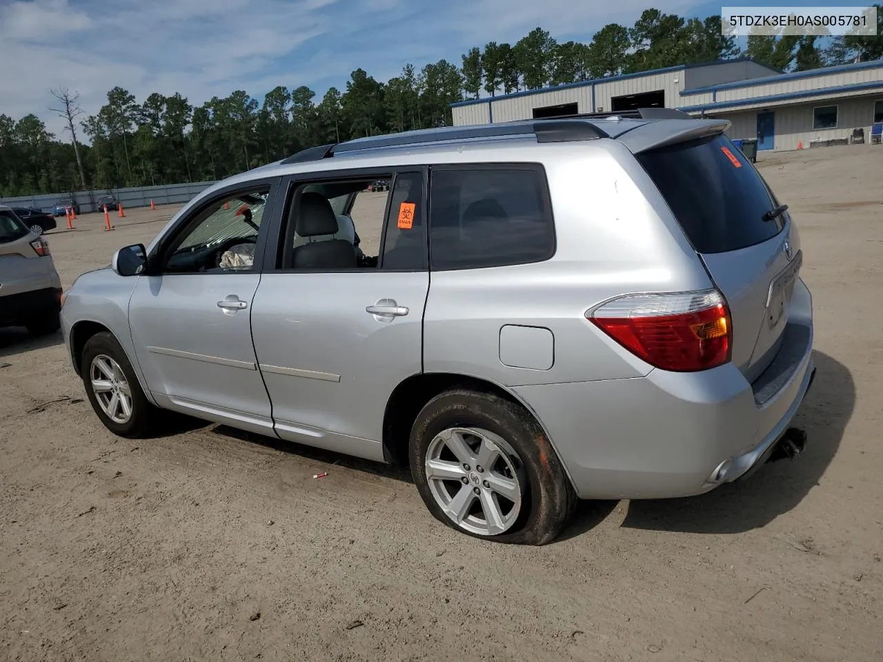 2010 Toyota Highlander VIN: 5TDZK3EH0AS005781 Lot: 70708124