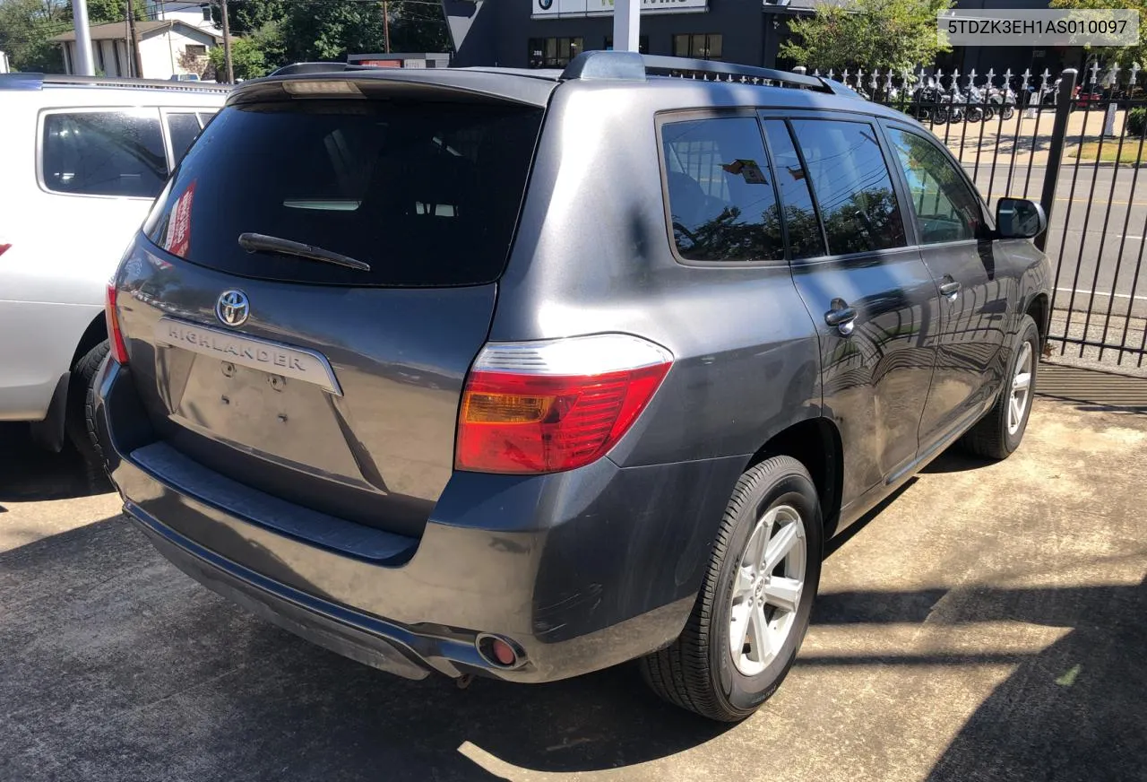 2010 Toyota Highlander VIN: 5TDZK3EH1AS010097 Lot: 70904984