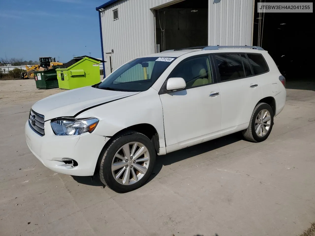 2010 Toyota Highlander Hybrid VIN: JTEBW3EH4A2041255 Lot: 71751244