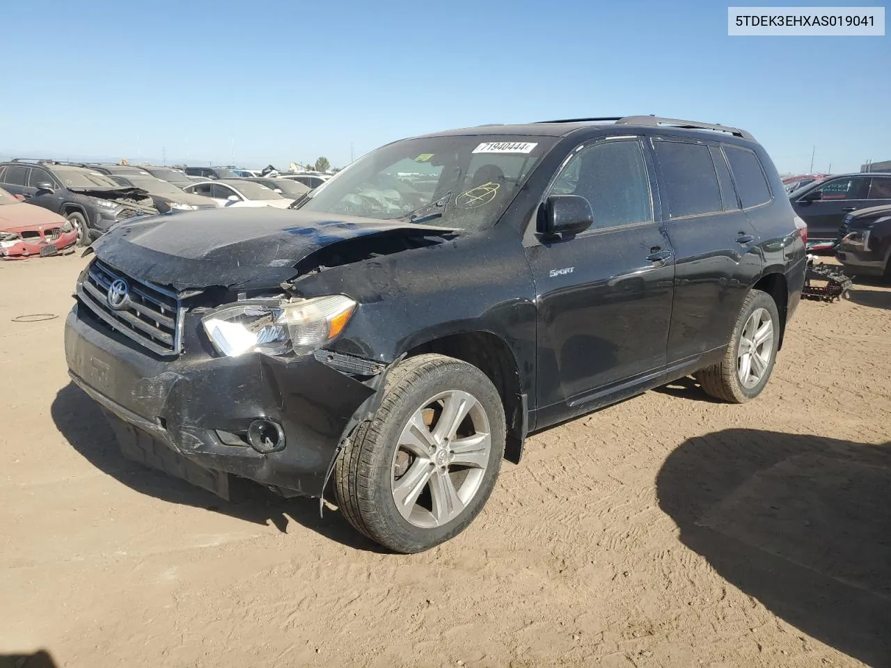 2010 Toyota Highlander Sport VIN: 5TDEK3EHXAS019041 Lot: 71940444