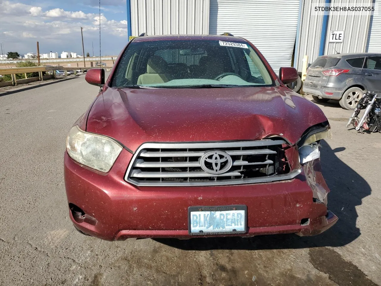 2010 Toyota Highlander VIN: 5TDBK3EH8AS037055 Lot: 72529384