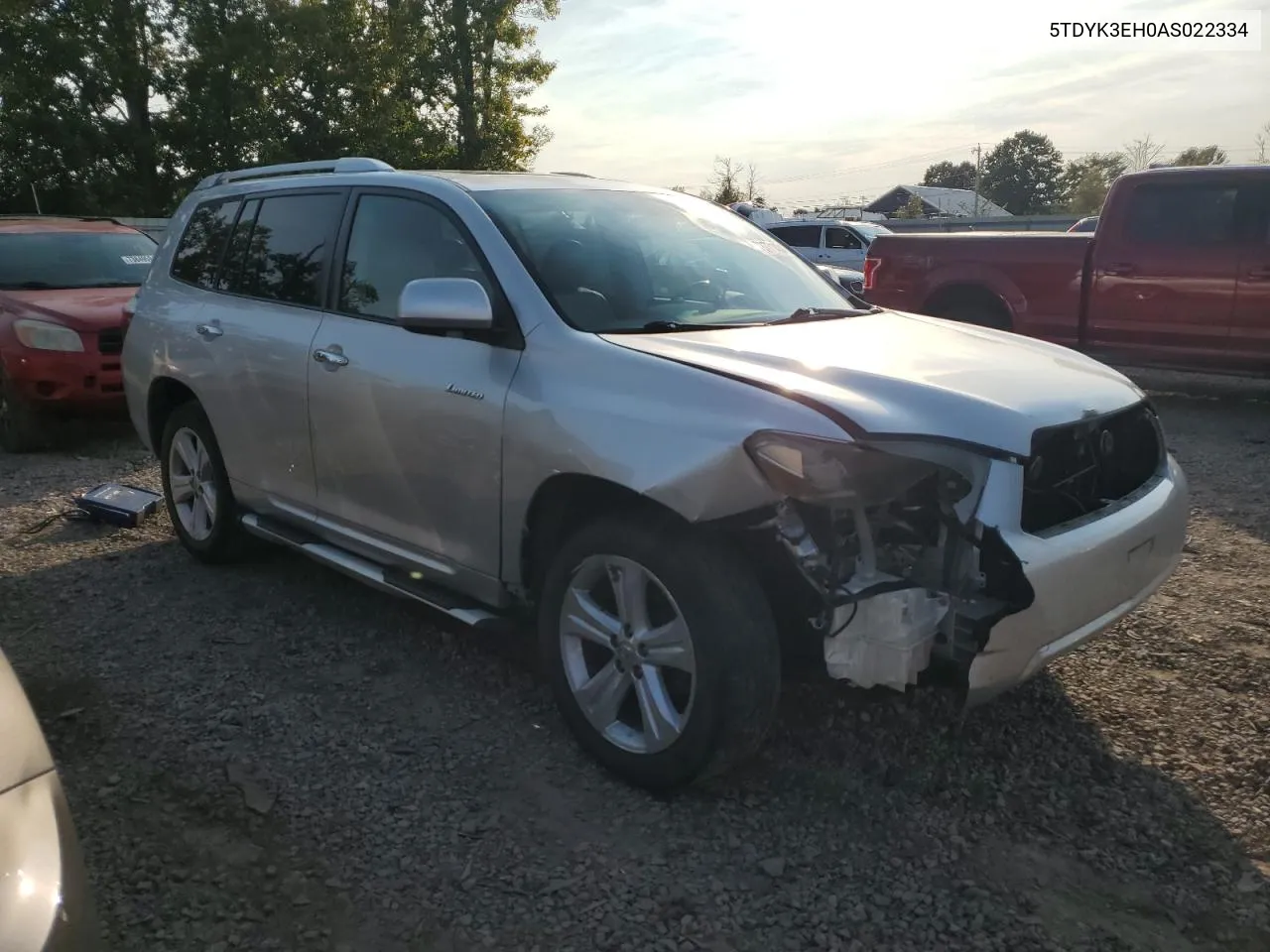 2010 Toyota Highlander Limited VIN: 5TDYK3EH0AS022334 Lot: 73771434