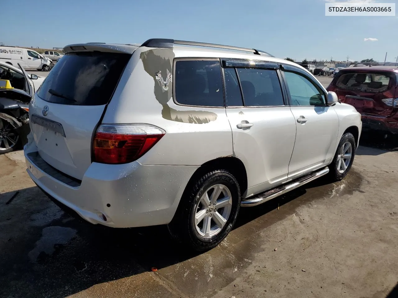 2010 Toyota Highlander VIN: 5TDZA3EH6AS003665 Lot: 73795524