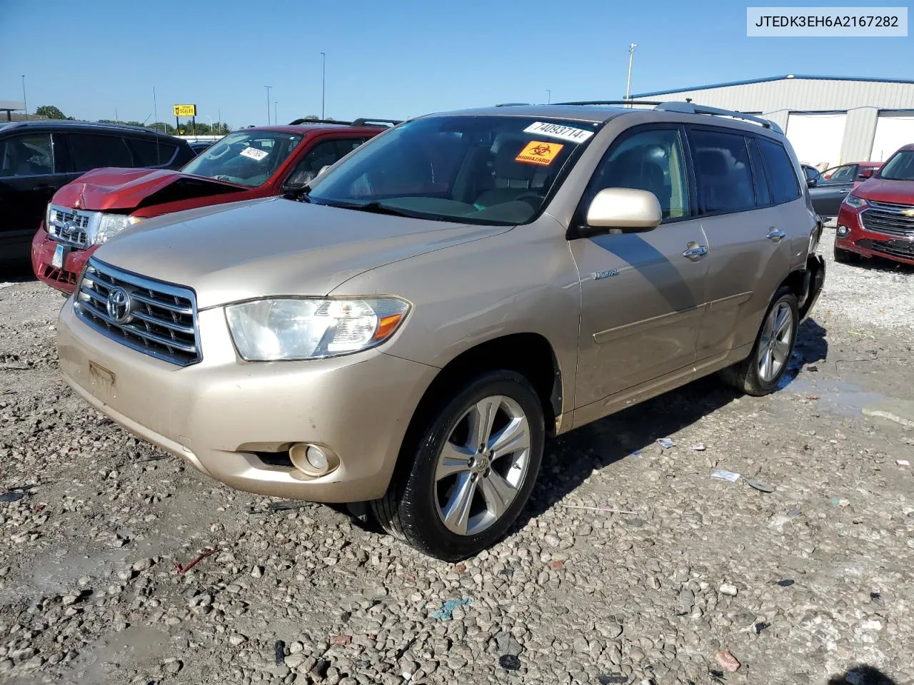 2010 Toyota Highlander Limited VIN: JTEDK3EH6A2167282 Lot: 74093714