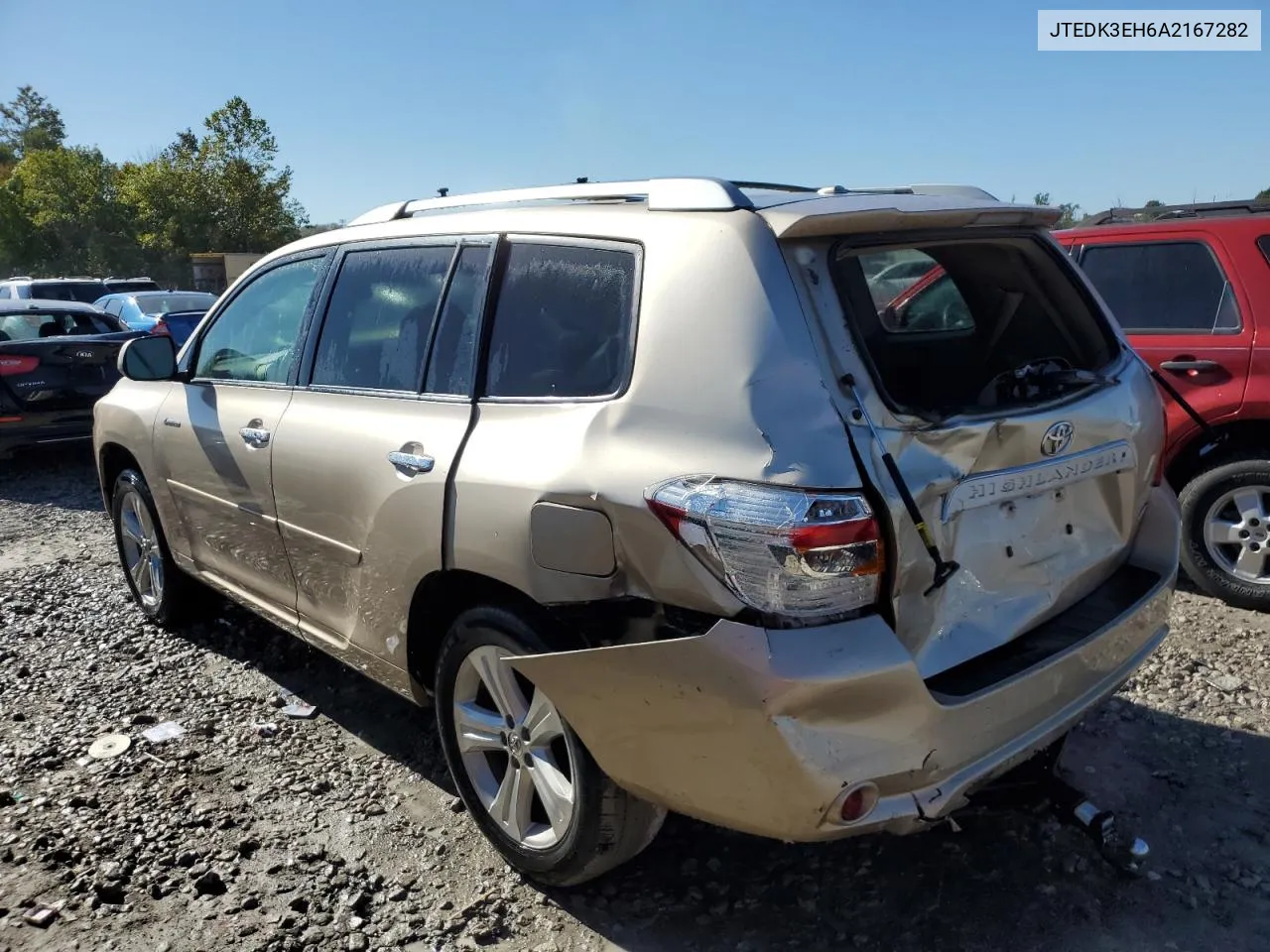 2010 Toyota Highlander Limited VIN: JTEDK3EH6A2167282 Lot: 74093714