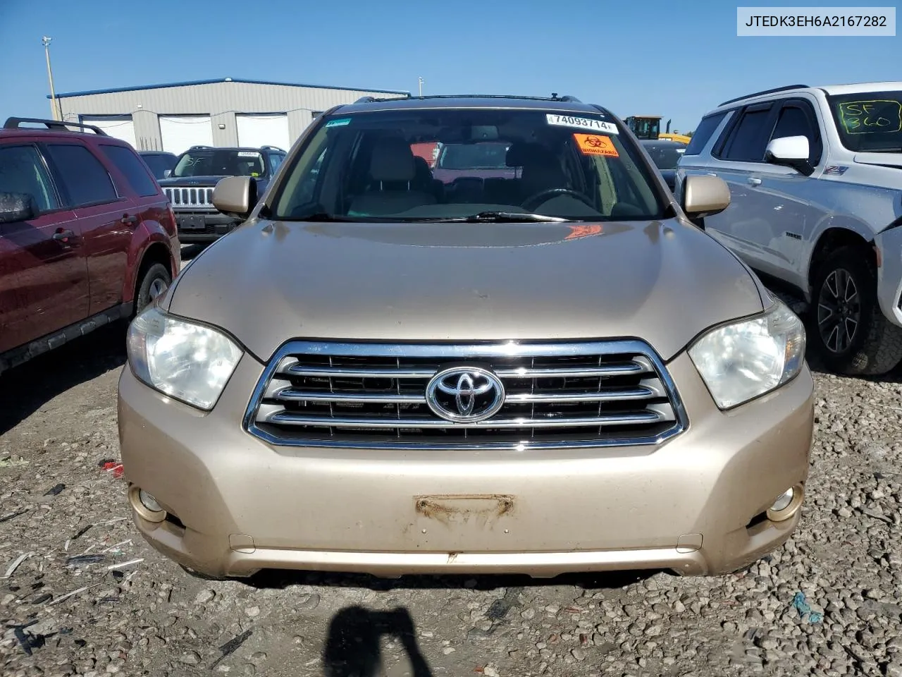 2010 Toyota Highlander Limited VIN: JTEDK3EH6A2167282 Lot: 74093714