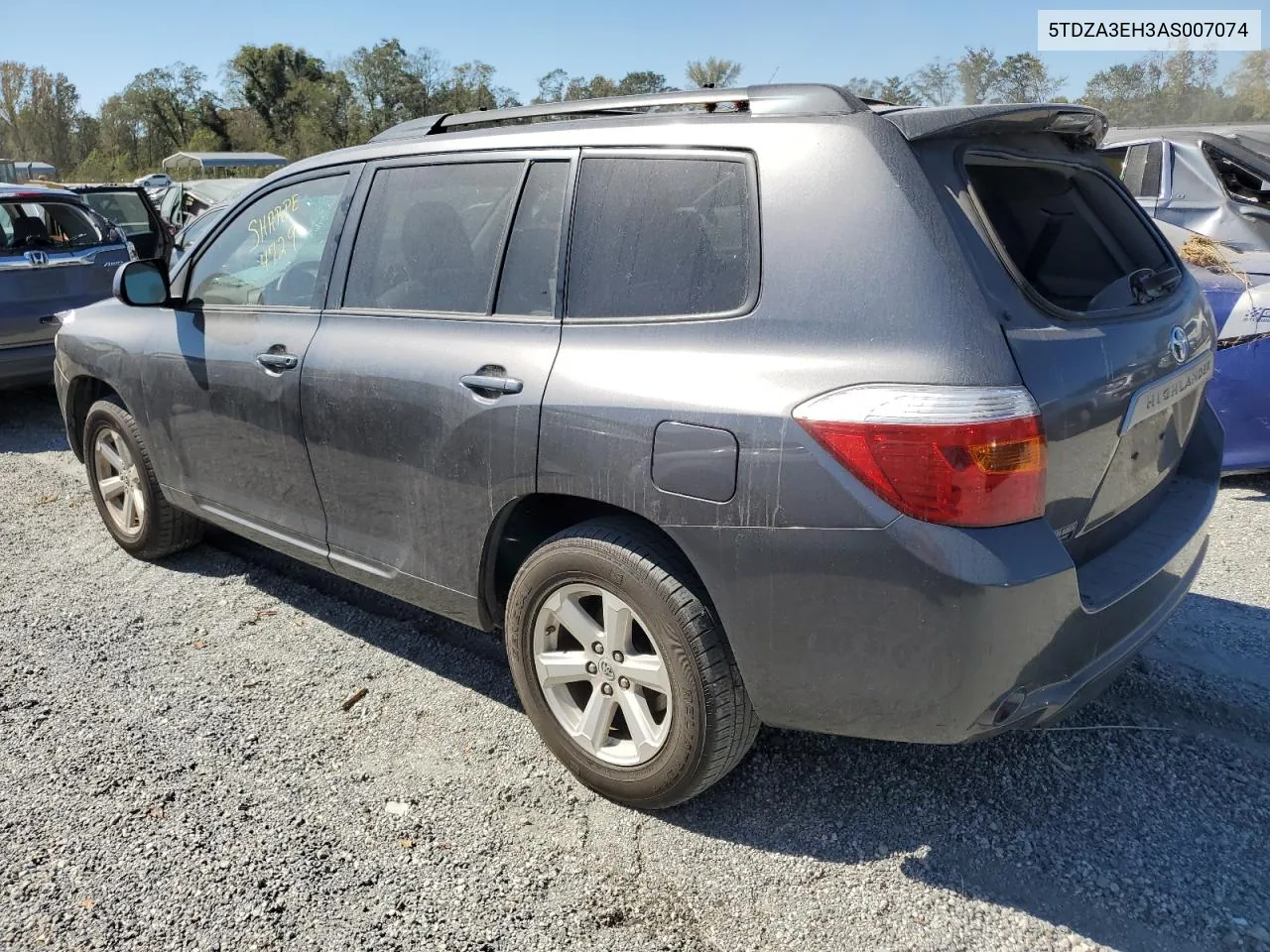 2010 Toyota Highlander VIN: 5TDZA3EH3AS007074 Lot: 74989664