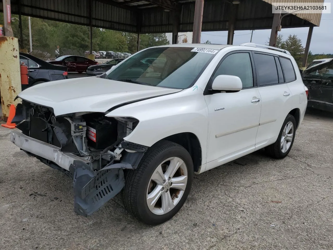 2010 Toyota Highlander Limited VIN: JTEYK3EH6A2103681 Lot: 74992164