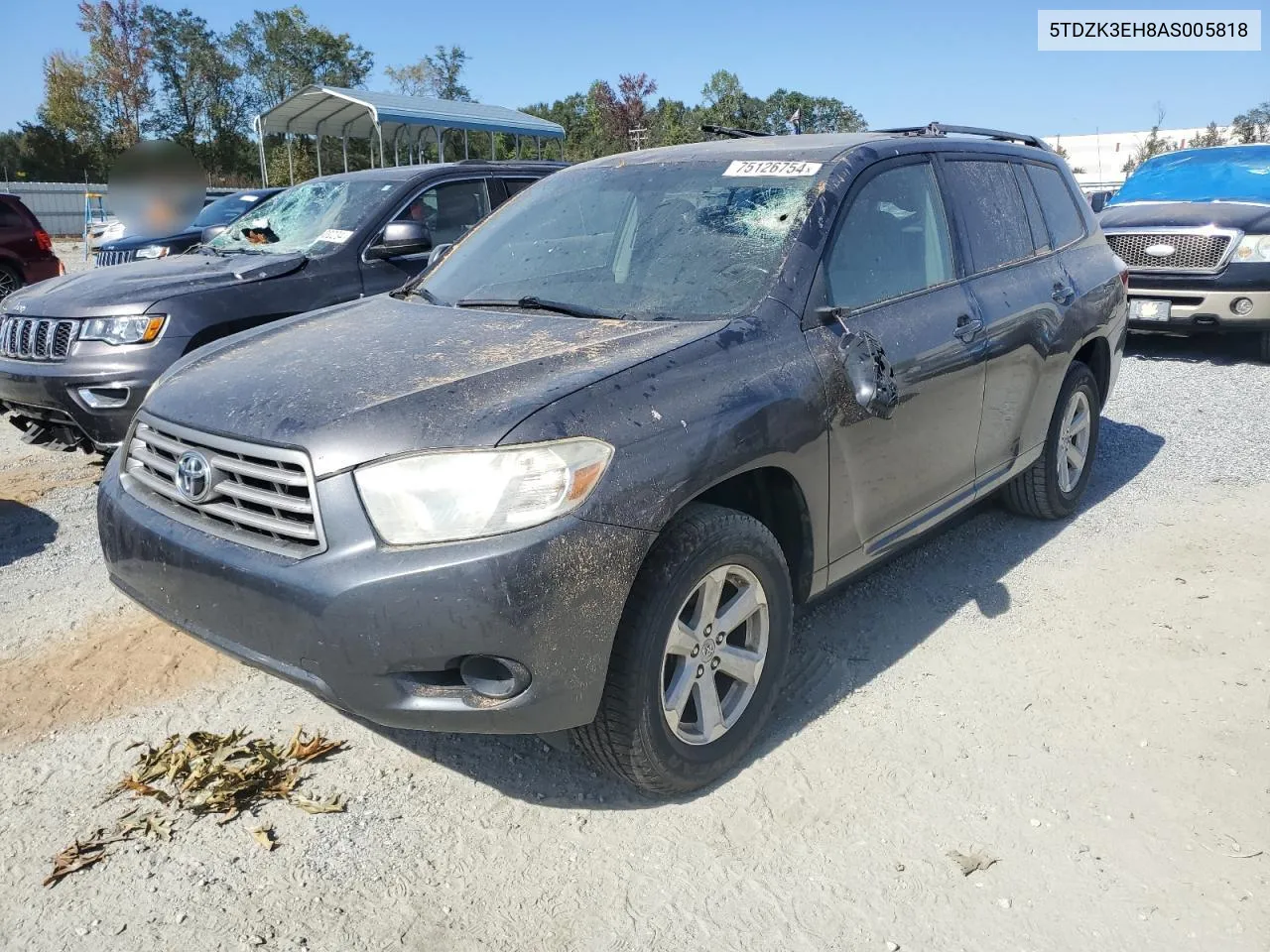 2010 Toyota Highlander VIN: 5TDZK3EH8AS005818 Lot: 75126754