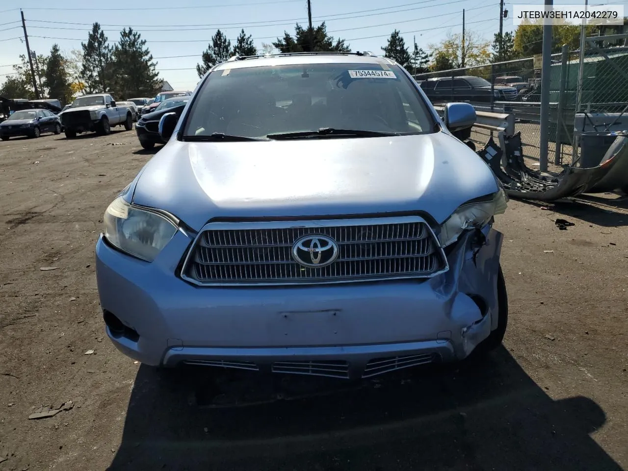 2010 Toyota Highlander Hybrid VIN: JTEBW3EH1A2042279 Lot: 75344574