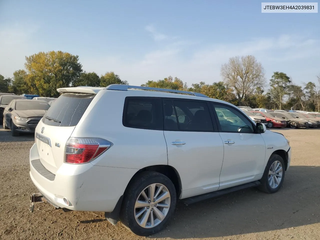 2010 Toyota Highlander Hybrid VIN: JTEBW3EH4A2039831 Lot: 75410084